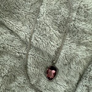 Swarovski Silver Necklace with Pink Pendant